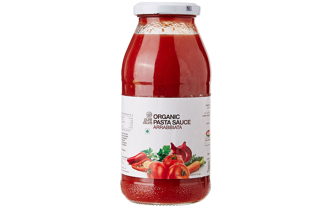 Pure & Sure Organic Pasta Sauce Arrabbiata   Glass Bottle  500 grams